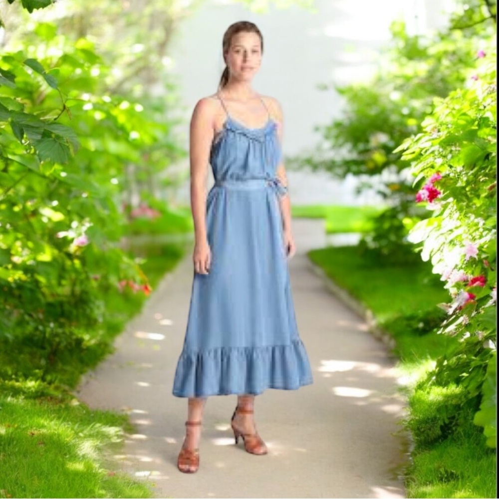 GAP Ruffle Cami Maxi Dress in TENCEL